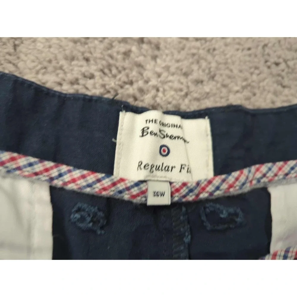 Ben Sherman Chino Shorts Mens 36W Blue Inseam: 7.5